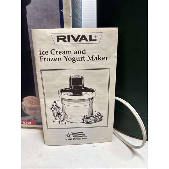 Vintage Rival Electric Ice Cream Freezer Maker 6 Qt Quart Model 8605 USA Green - Picture 3 of 16